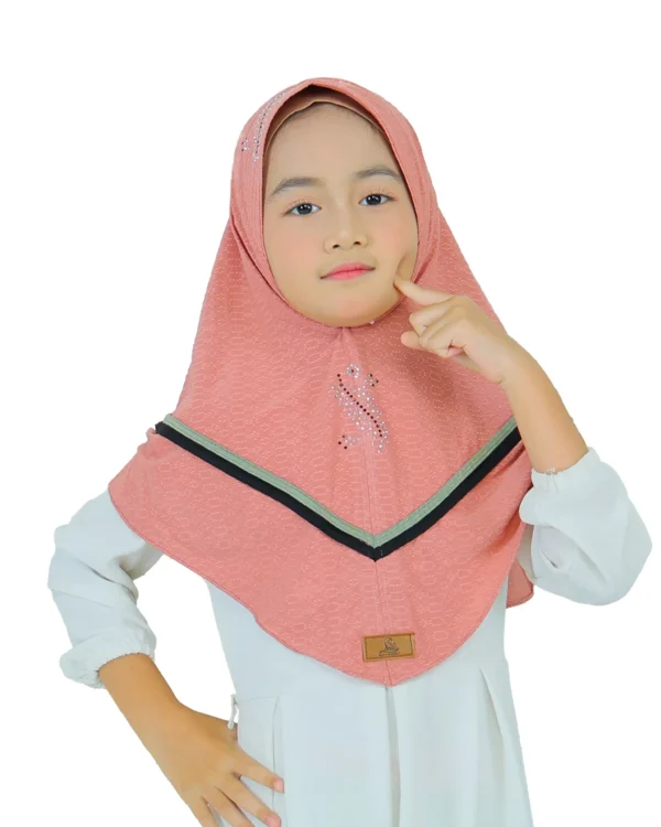 Dusty Pink Cotton Hijab for Kids