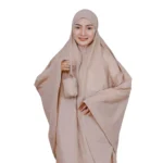 Beige Prayer Dress with Pouch for Girls