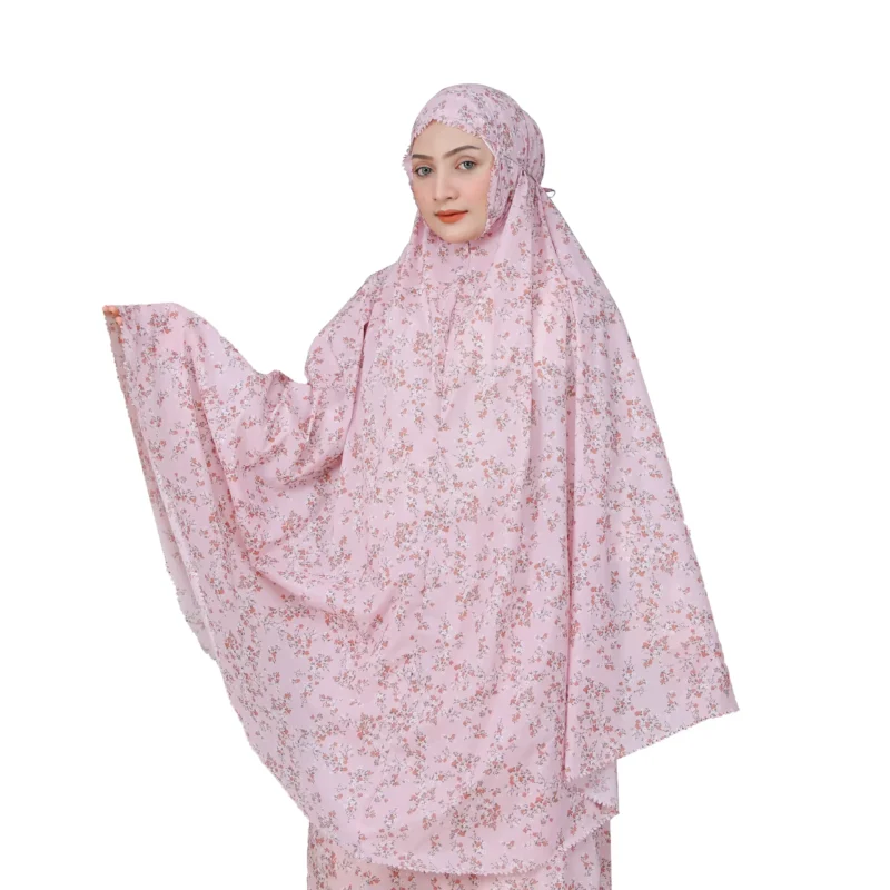 linda-IN-223002-dkt Pink Floral Prayer Dress for Girls