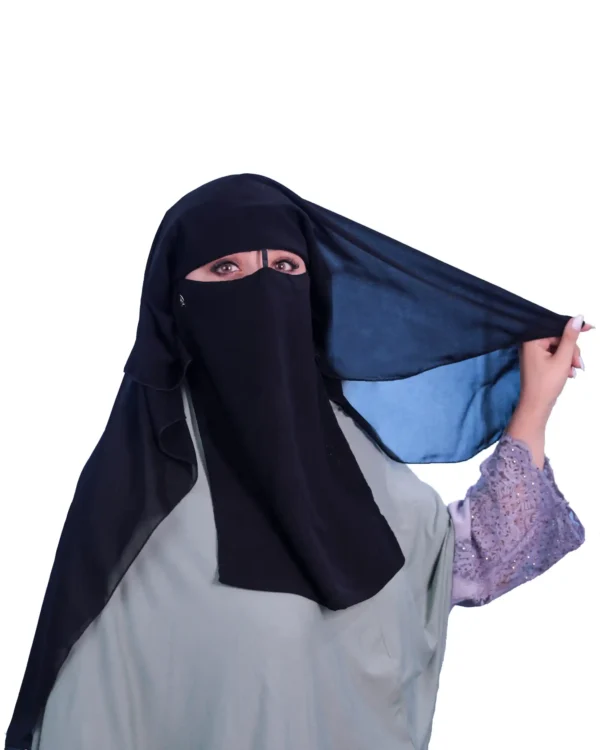 Classic Two Layer Black Niqab – Modest & Breathable Wear - Image 3