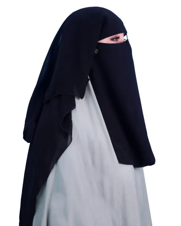 Classic Two Layer Black Niqab – Modest & Breathable Wear - Image 2