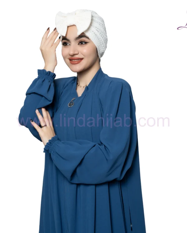 White Bow Accent Turban – Crisp Texture & Chic Statement Fit - Image 1