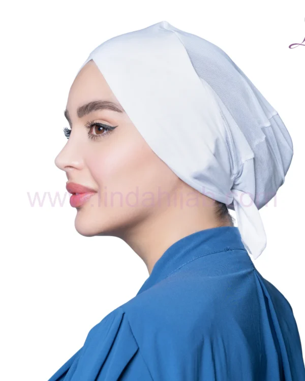 Snow White Tie Back Turban – Adjustable & Pure Comfort Fit - Image 4