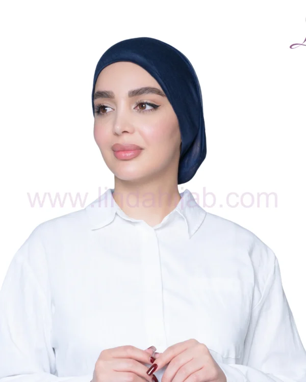 Midnight Navy Tie Back Turban – Adjustable & Secure Jersey Fit - Image 2