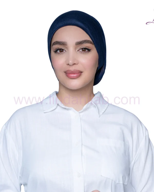 Midnight Navy Tie Back Turban – Adjustable & Secure Jersey Fit - Image 3