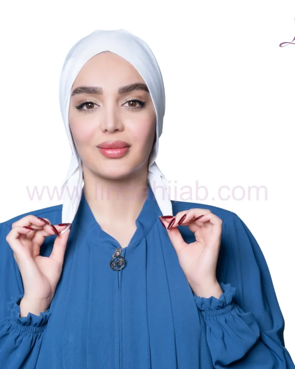 Snow White Tie Back Turban – Adjustable & Pure Comfort Fit - Image 1