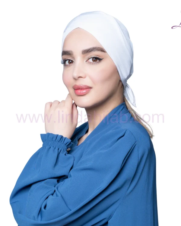 Snow White Tie Back Turban – Adjustable & Pure Comfort Fit - Image 2