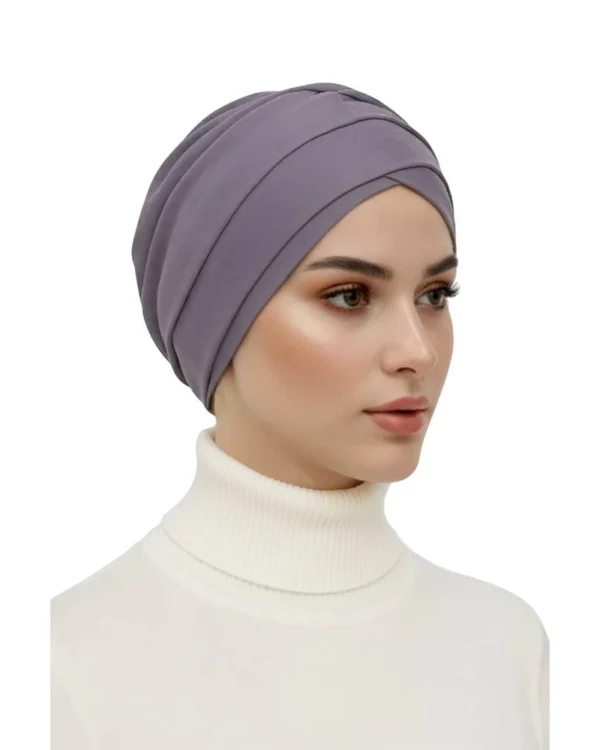Cross-Front Jersey Turban Cap – Minimalist Everyday Modest Wear - Image 2