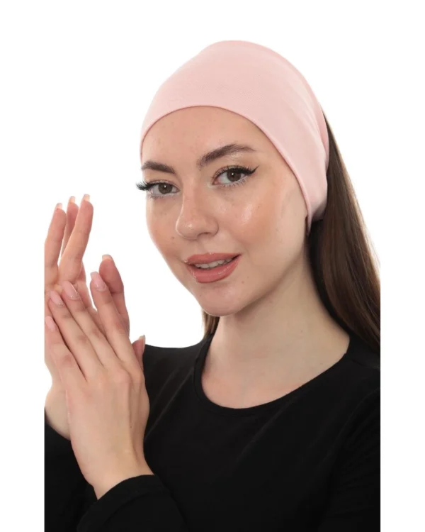 Soft Stretch Hijab Under-Cap Bandana – Plain Blush Pink