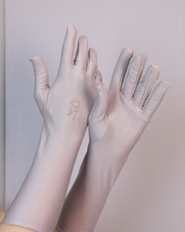 Long Floral Embroidered Modest Gloves – Forearm Length Collection - Image 5