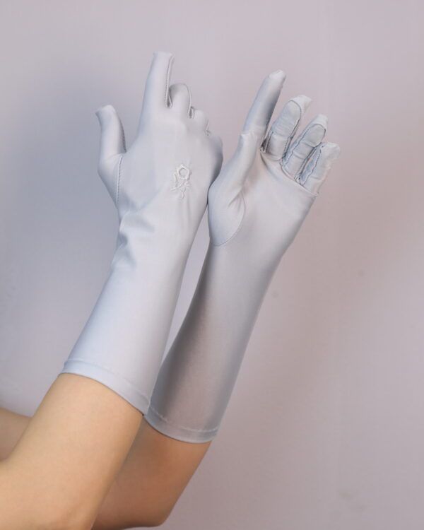Long Floral Embroidered Modest Gloves – Forearm Length Collection - Image 4