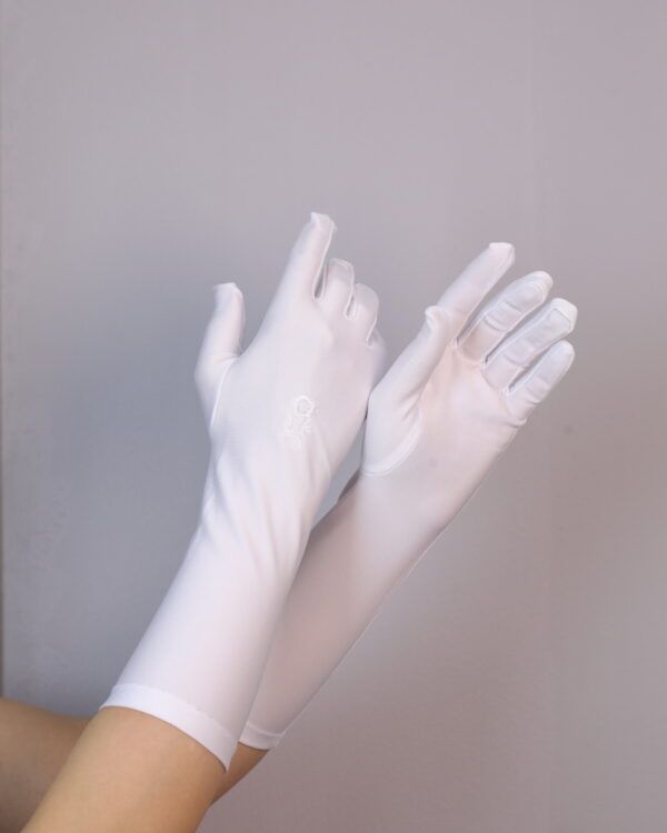 Long Floral Embroidered Modest Gloves – Forearm Length Collection - Image 2
