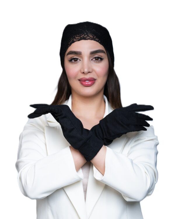 Black Cotton Ruched Modest Gloves – Everyday Comfort Wear