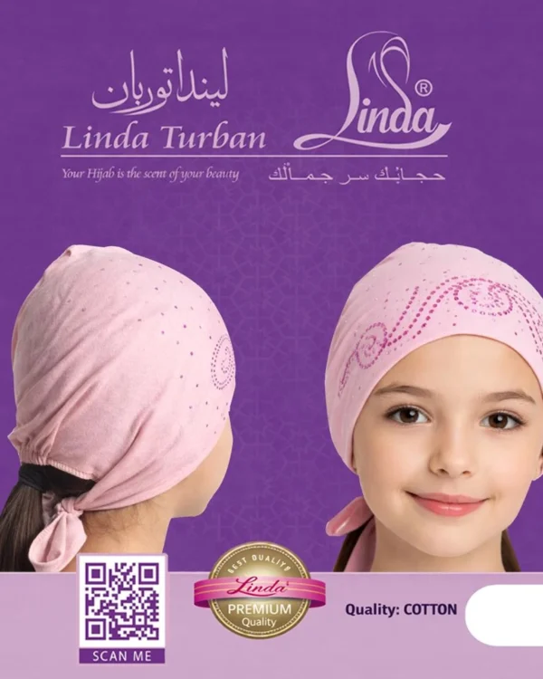Girls' Rhinestone Swirl Tie-Back Turban – Sparkly Pink Princess Style - Image 4