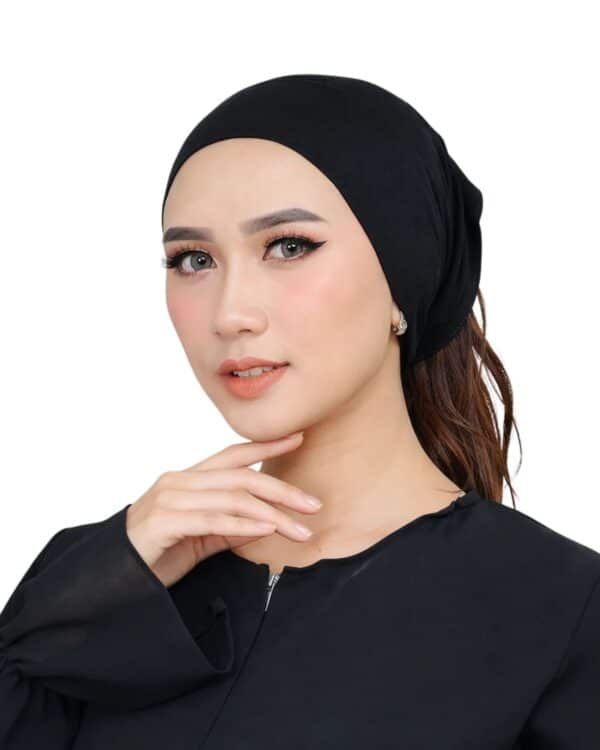 Women's Indonesian Ninja Ciput Inner Cap with Ponytail Hole – Warm Beige / Latte - Image 5