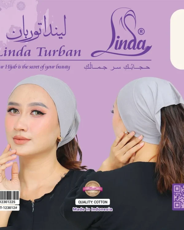 Women's Indonesian Inner Hijab Cap / Ciput – Soft Light Grey - Image 4