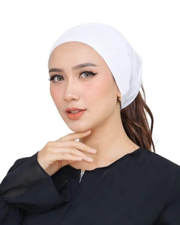 Women's Indonesian Ninja Ciput Inner Cap with Ponytail Hole – Warm Beige / Latte - Image 4