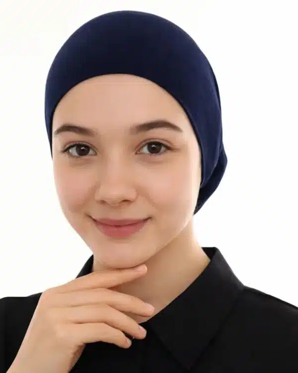 Junior Pull-On Hijab Under-Cap – Plain Olive Green / Girls' Size - Image 10