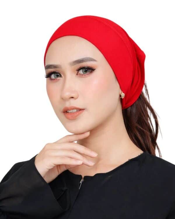 Women's Indonesian Ninja Ciput Inner Cap with Ponytail Hole – Warm Beige / Latte - Image 16