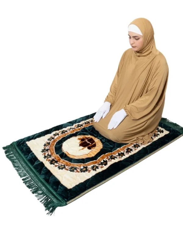 Women's One-Piece Prayer Dress with Attached Hijab – Warm Camel / Golden Tan - Image 3