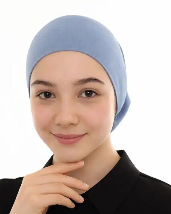 Junior Pull-On Hijab Under-Cap – Plain Olive Green / Girls' Size - Image 17