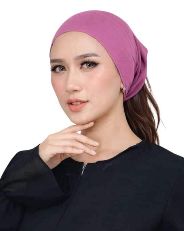Women's Indonesian Ninja Ciput Inner Cap with Ponytail Hole – Warm Beige / Latte - Image 11