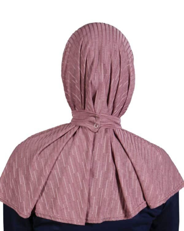 Textured Instant Hijab – Lightweight Dusty Mauve Khimar for Women - Image 2