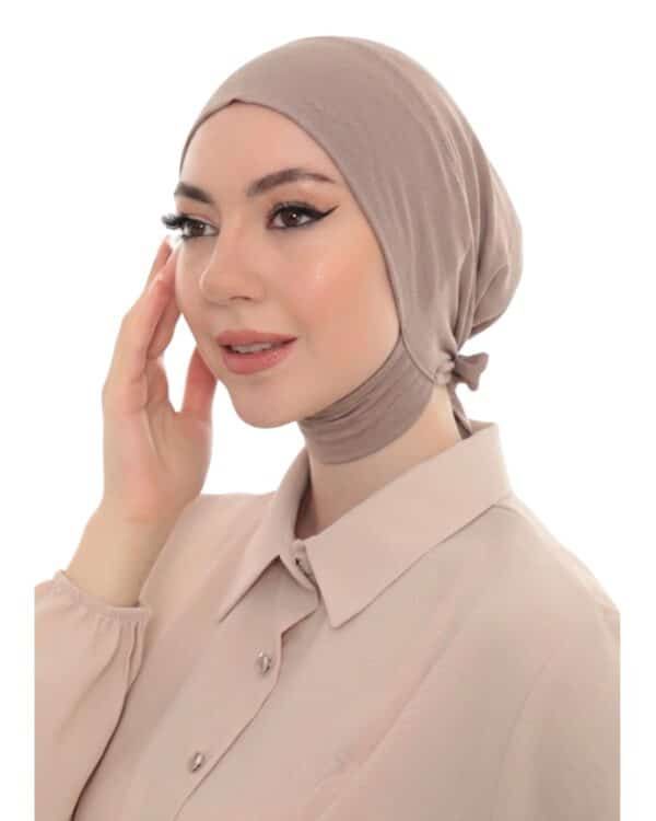 Minimalist Jersey Turban Hijab Cap – Lightweight Stretch Undercap - Image 3