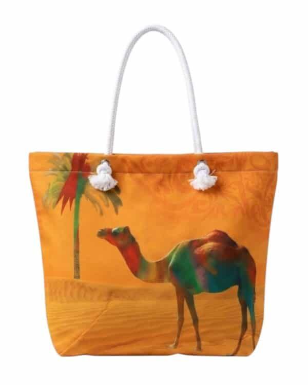Woven Mat Tote Bag | Natural Canvas Rope Handle Beach Bag for Women