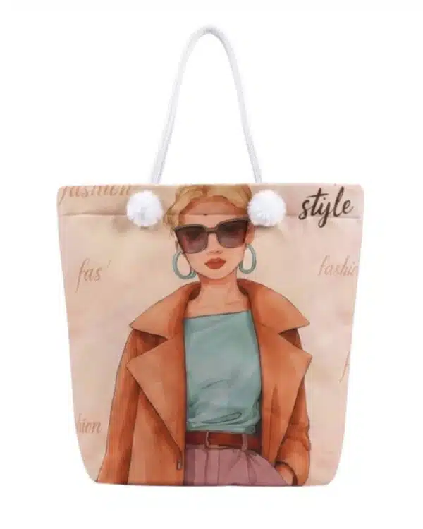 Fashion Girl Tote Bag | Stylish Sunglasses Canvas Shoulder Bag for Women