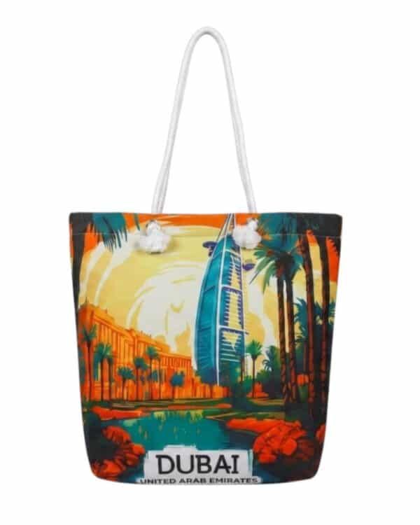 Arabian Nights Tote Bag | Moon Desert Canvas Beach Bag for Women - Image 1
