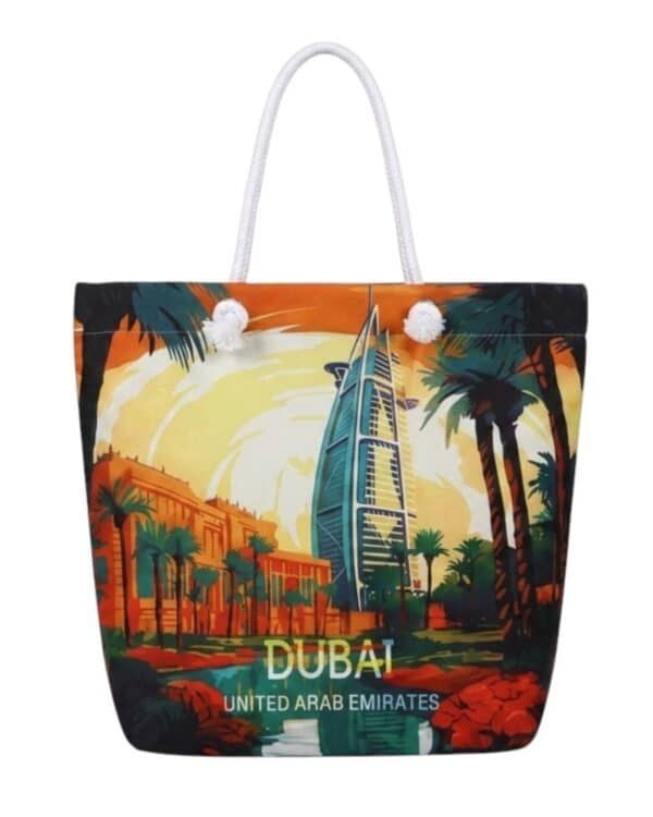 Burj Al Arab Tote Bag | Dubai Resort Garden Canvas Beach Bag for Women