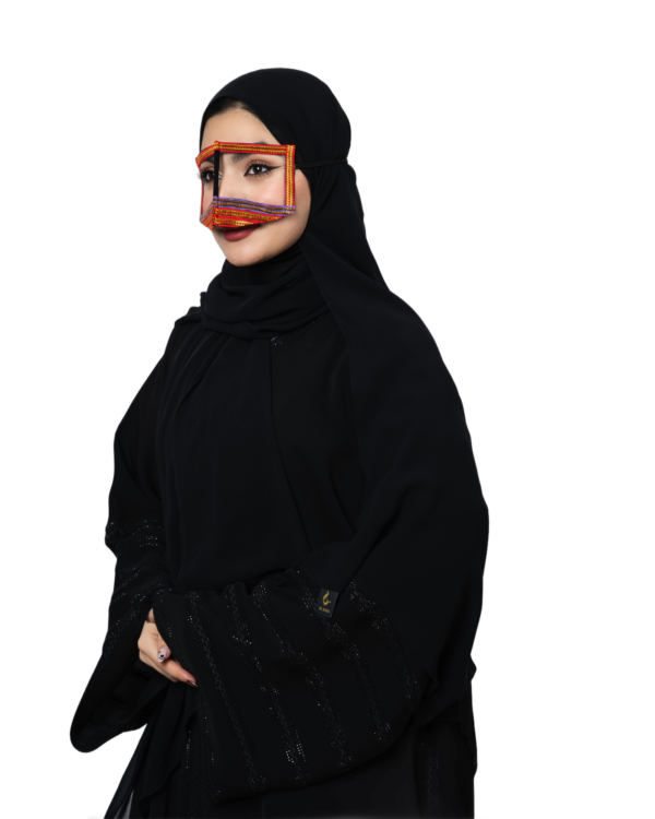 Multicolor Embroidered Bedouin Burqa Niqab – Handcrafted Traditional Tribal Face Veil - Image 5