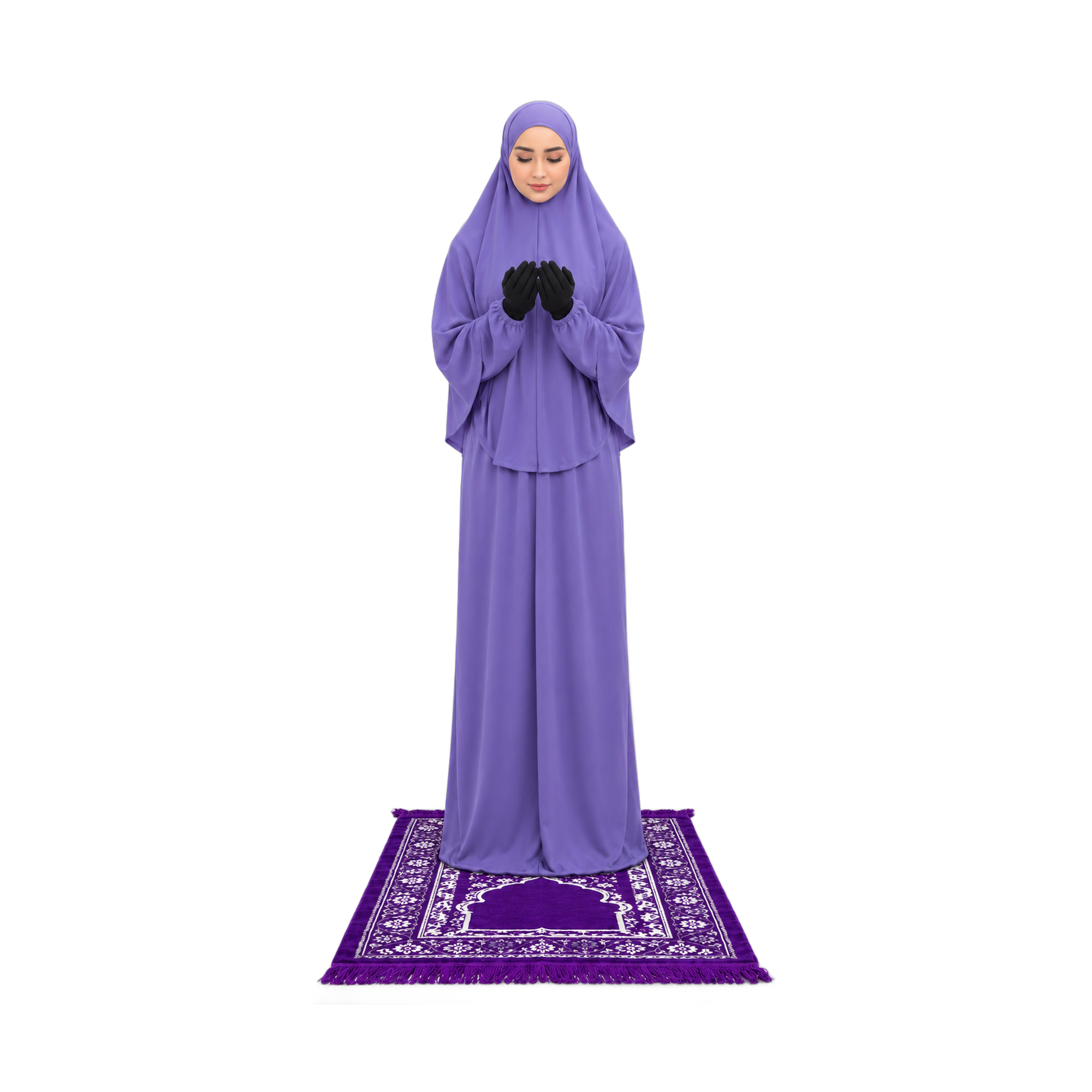 Lavender Prayer Outfit on Purple Rug