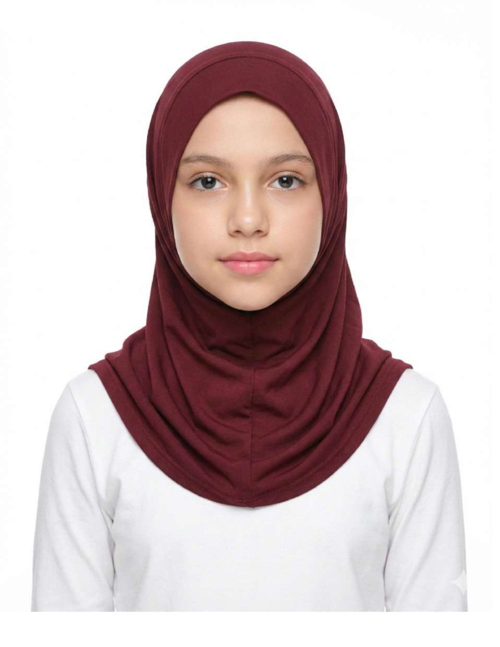 Girls' Al-Amira Instant Hijab – Maroon Wine