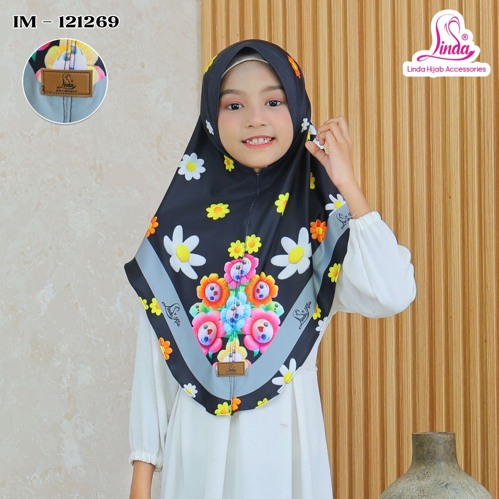 Girls' Floral Print Hijab – Midnight Garden
