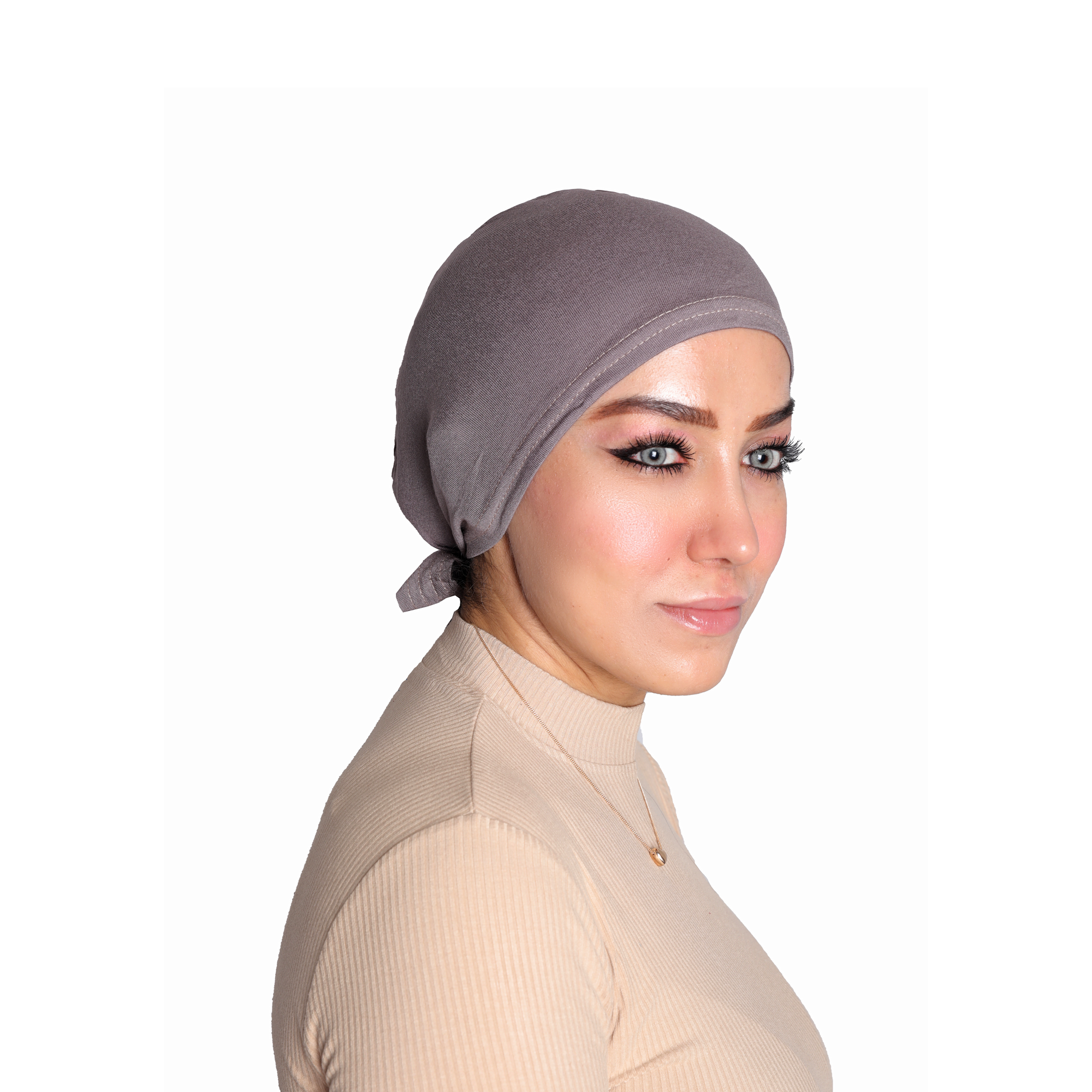 Women’s Ponytail Under Scarf Cap with Tie-Back – Soft Stretch Jersey Hijab Underscarf Bonnet for Hair Bun & Ponytail