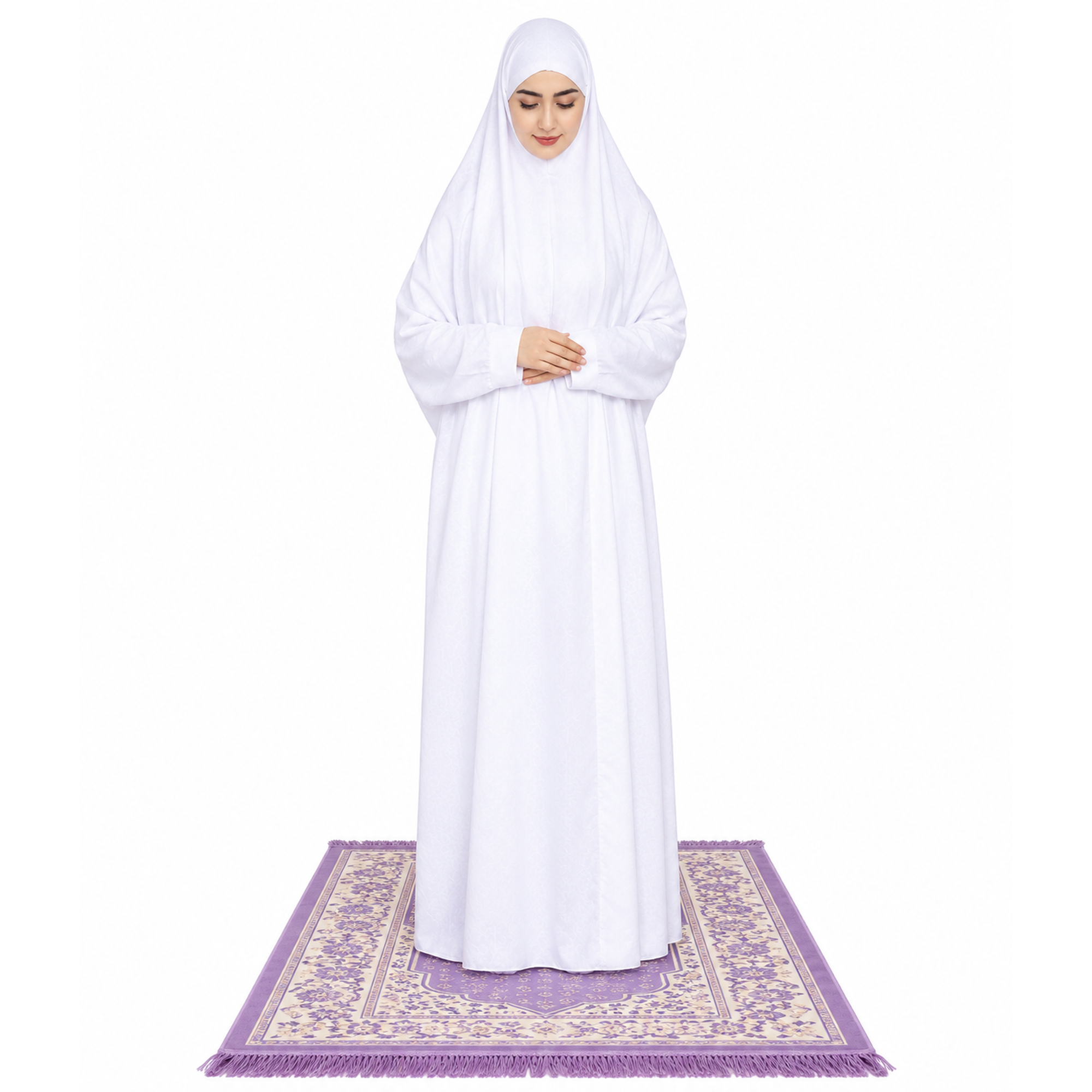 Peaceful White Prayer Portrait