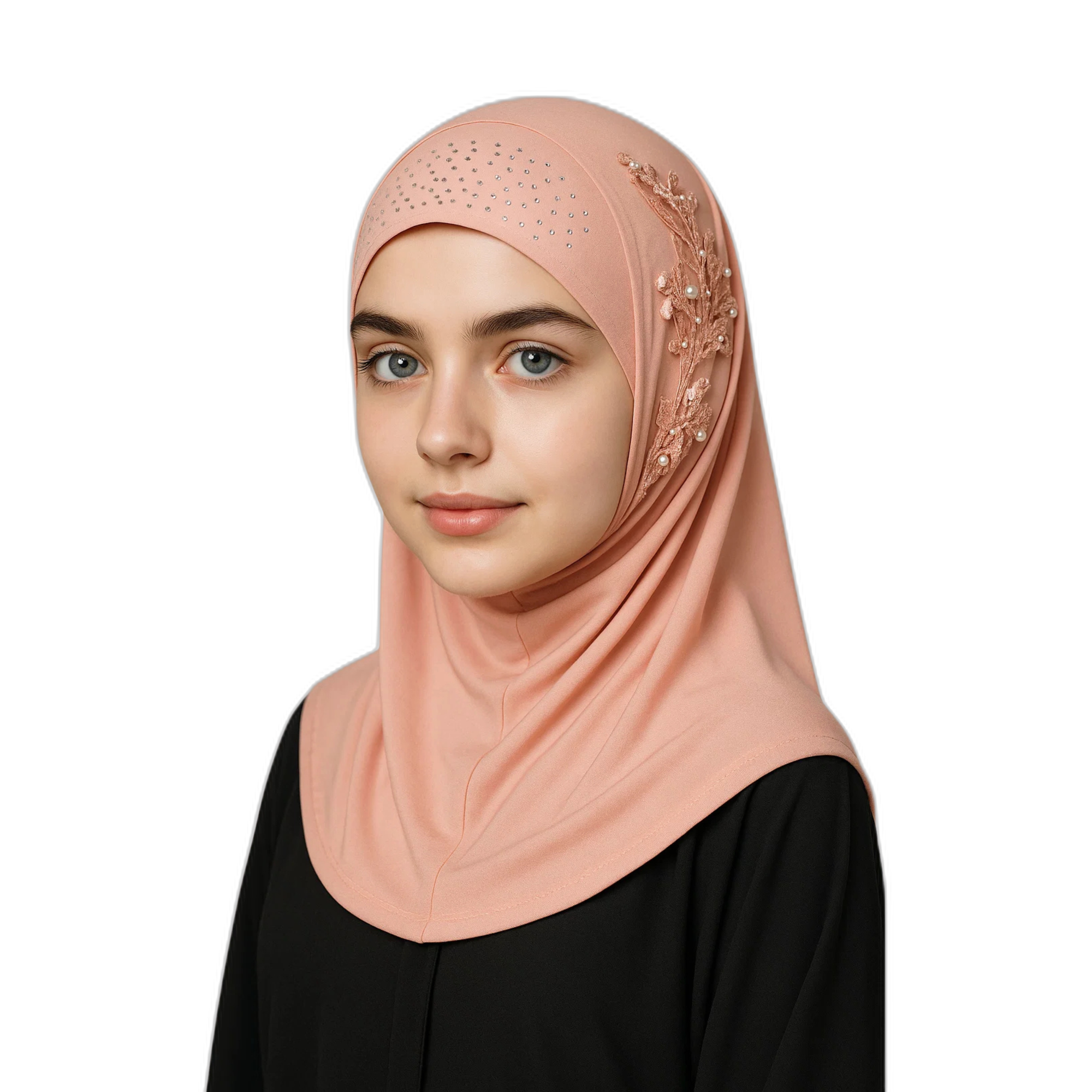 Women's Embellished Instant Hijab – Dusty Coral