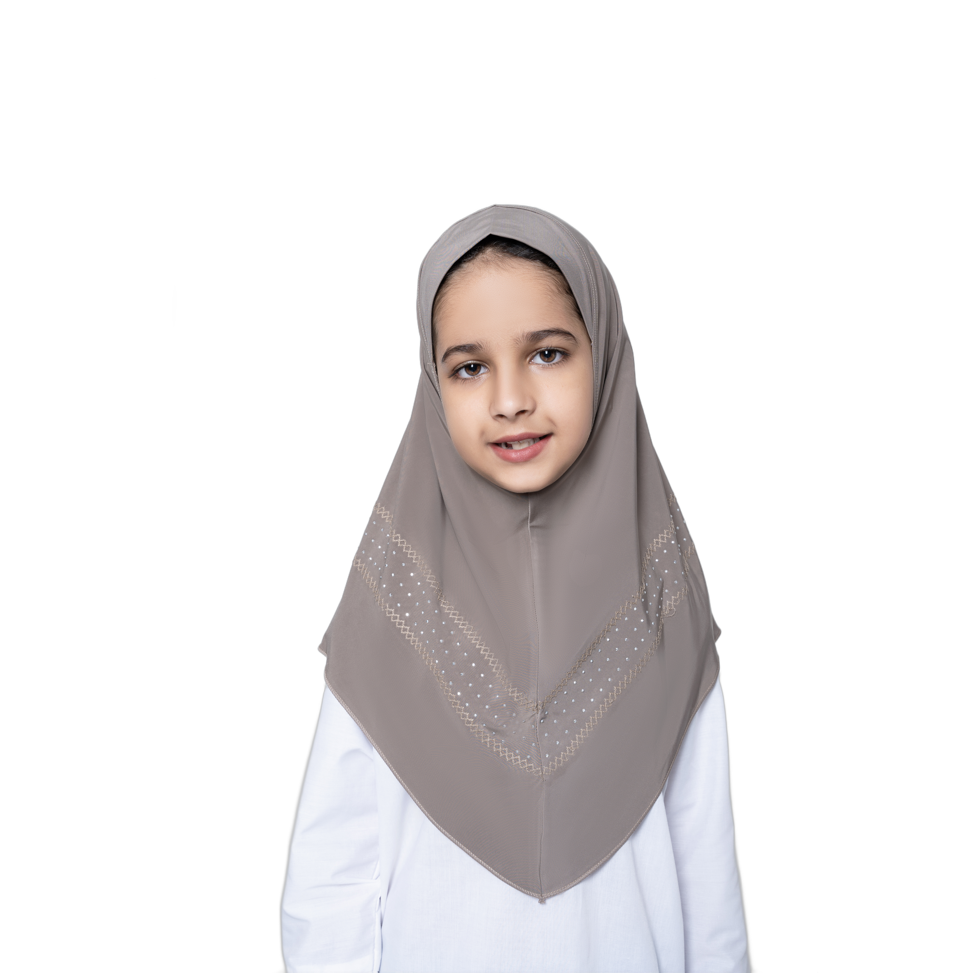 Girls' Embroidered Border Instant Hijab