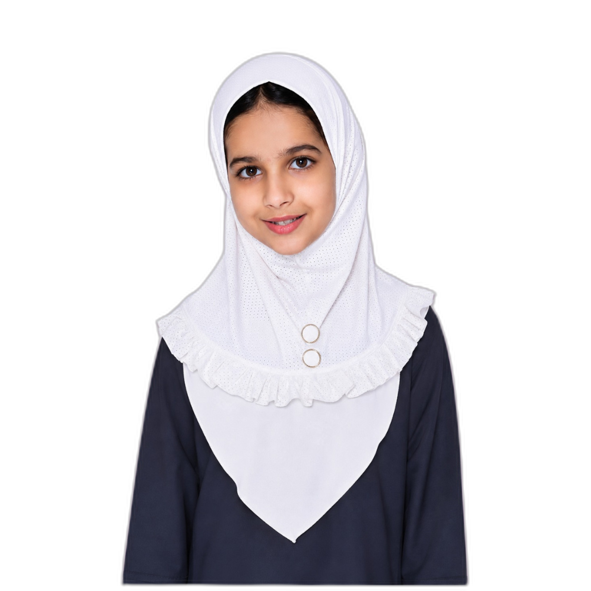 Girls' Ruffle-Trim Mesh Instant Hijab