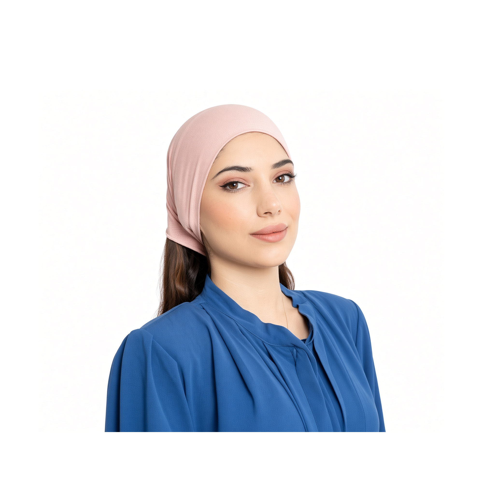 Powder Pink Bandana Style Indoor Turban for Women – Soft Lightweight Open Back Hijab Cap | Linda Hijab